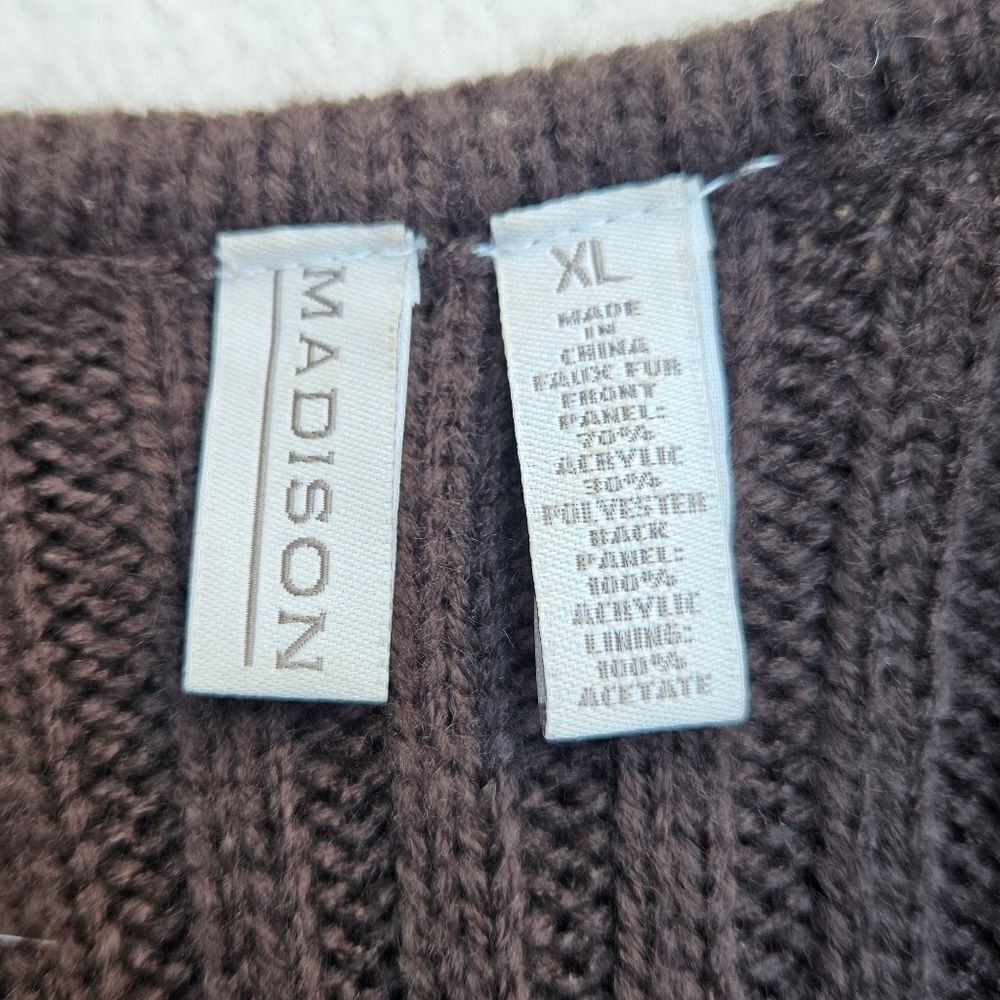 Madison Brown Faux Fur Sweater Vest - Picture 8 of 10